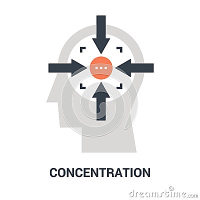 Concentration icon concept Vector Illustration
