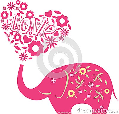 Abstract vector illustration with elephant Vector Illustration