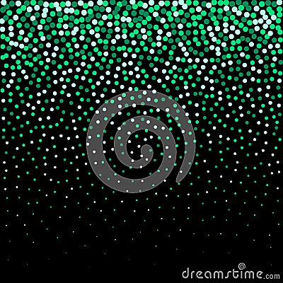 Abstract vector illustration. Green falling shiny circles. Eps 10 Cartoon Illustration