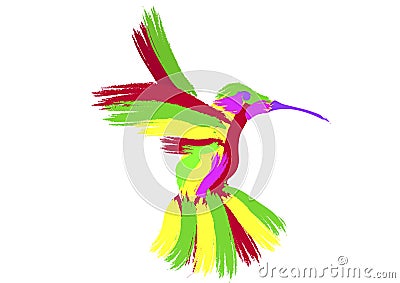 Abstraction masks the Hummingbird . Vector Illustration