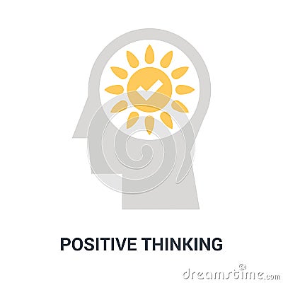 Positive thinking icon concept Vector Illustration