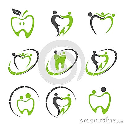 Abstract Vector illustration of teeth. Dental logo. Vector Illustration