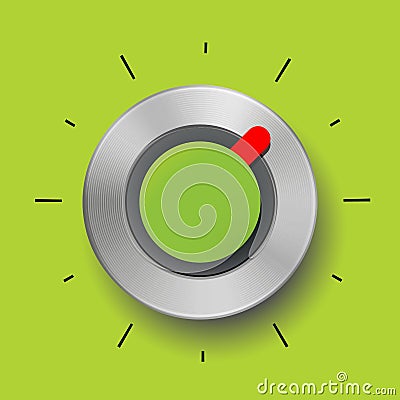 Abstract Round Metal Texture Green Tuner Red Arrow Vector Illustration
