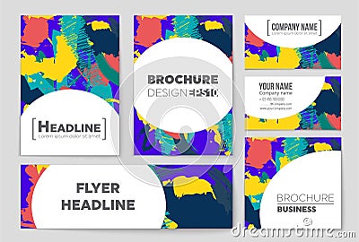 Abstract vector layout background set. For art template design, list, front page, mockup brochure theme style, banner, idea, cover Editorial Stock Photo