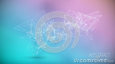 Abstract vector line cloud geometrical construction connected lines background. Minimalistic geometric structure. Graphic plexus Vector Illustration