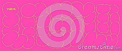 Abstract vector liquid organic blobs chain. Irregular shape liquid long element. Random cute childish wavy splodge form Stock Photo