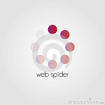 Abstract vector logo graphic Web Spider chip Vector Illustration