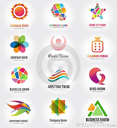 Abstract Vector Logo Template Set For Branding And Stock Vector - Image ...