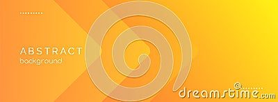 Abstract vector long banner. Minimal orange gradient background with arrows and text. Facebook cover, header, web banner Vector Illustration