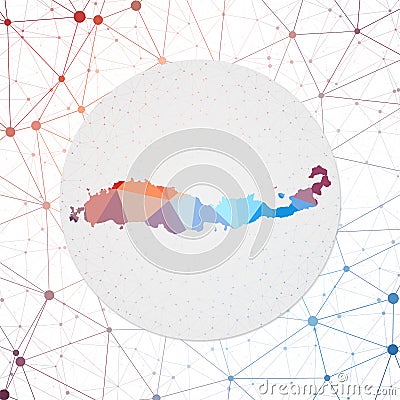 Abstract vector map of Flores. Vector Illustration