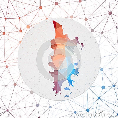 Abstract vector map of Phuket. Vector Illustration