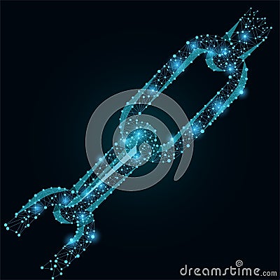 Abstract vector mash line and point Blockchain link Vector Illustration