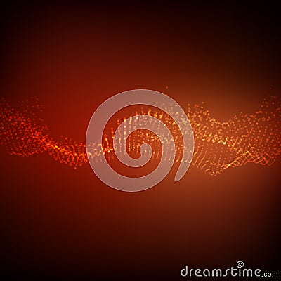 Abstract vector mesh background. Chaotically connected points and polygons flying in space. Flying debris. Vector Illustration