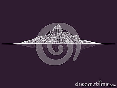 Abstract vector mesh landscape. Data visualization background Stock Photo