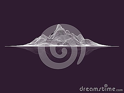 Abstract vector mesh landscape. Data visualization background Stock Photo