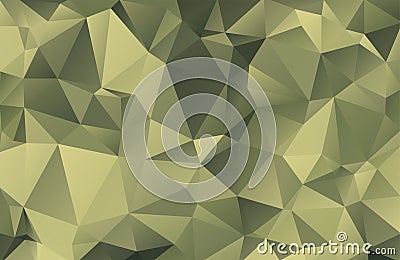 Abstract vector military background made of triangles. Background color is green, khaki, protective, camouflage. Pattern Vector Illustration