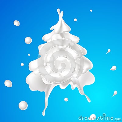 Abstract vector milk christmas tree - illustration Vector Illustration