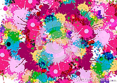 Abstract vector multi splatter color design background. illustration vector design Vector Illustration