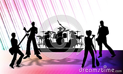 musical group. Cartoon Illustration