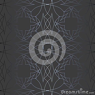 Abstract vector ornamental geometric seamless silver pattern Vector Illustration