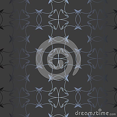 Abstract vector ornamental geometric seamless silver pattern Vector Illustration