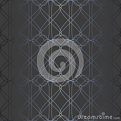 Abstract vector ornamental geometric seamless silver pattern Vector Illustration