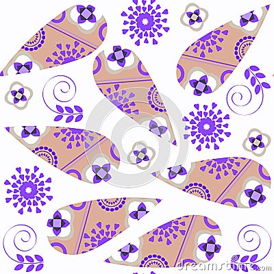 Abstract vector Paisley colorful vector seamless pattern. It is lcoated in swatch menu. Bright background for surface design Vector Illustration