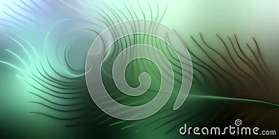 Abstract vector peacock feather with colorful shaded wavy background with lighting effect, vector illustration Cartoon Illustration