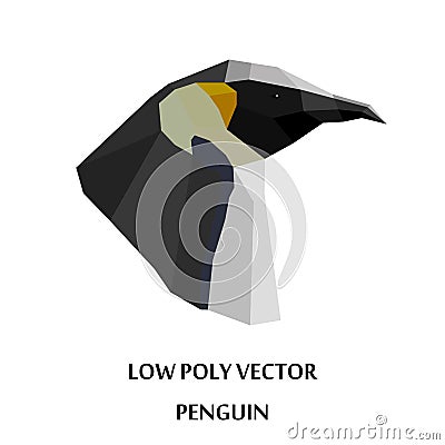 Abstract vector penguins head in low poly style. Vector Illustration