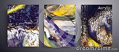 Abstract vector poster, texture collection of fluid art covers. Trendy background that can be used for design cover Vector Illustration