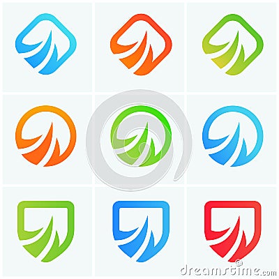 Abstract vector power icons company logotypes set Vector Illustration