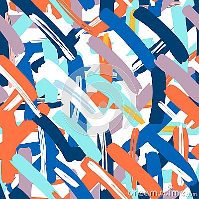 Abstract vector seamless pattern for girls, boys, clothes. Creative background with dots, geometric figures. Vector Illustration