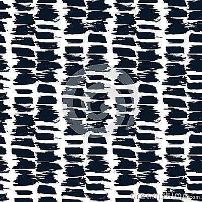 Abstract vector seamless pattern with ink spots. Background with black brush strokes. Monochrome hand drawn texture Vector Illustration