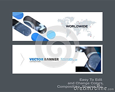 Abstract vector set of modern horizontal website banners with co Vector Illustration