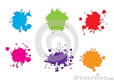 Abstract vector splatter color background design.Paint splashes set. illustration vector design. Vector Illustration