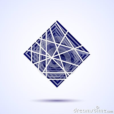 Abstract vector square shape . Abstract geometrical modern design template for your logotype. Vector illustration. Vector Illustration