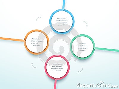 Abstract Circle 4 Step Infographic 3d Colorful Vector Vector Illustration