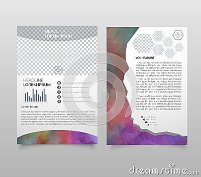 Abstract vector template design, brochure, Web sites, page, leaflet, with colorful geometric triangular backgrounds, logo and text Vector Illustration