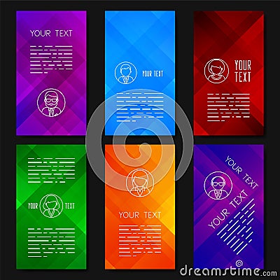 Abstract vector template design with colorful geometric backgrounds. Vector Illustration