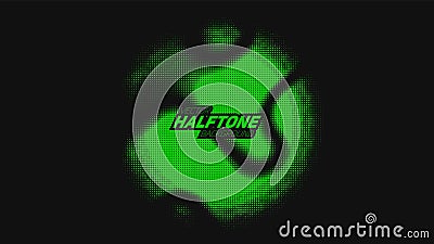 Abstract vector torn green halftone distorted sphere. Scrathed dotted texture element. Point glitch Vector Illustration