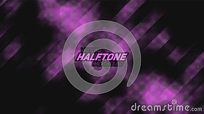 Abstract vector torn violet halftone background. Scrathed dotted texture element. Stock Photo
