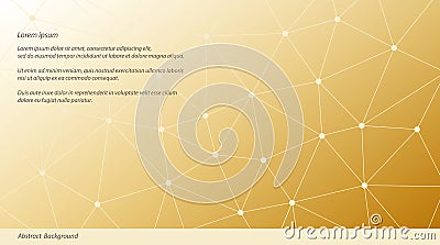 Abstract vector triangle background. Golden and beige polygonal network pattern Vector Illustration