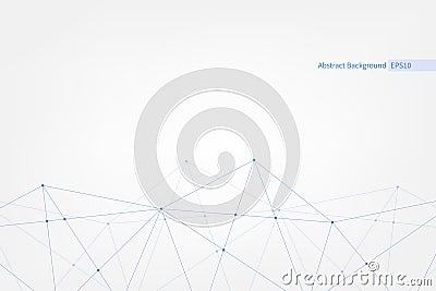 Abstract vector triangle pattern. Geometric polygonal network background. Molecular structure Vector Illustration