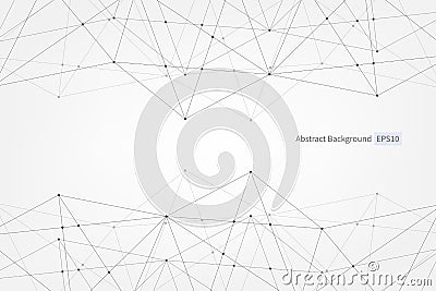 Abstract vector triangle pattern. Lines points connection scientific polygonal illustration for business, technology, design Vector Illustration