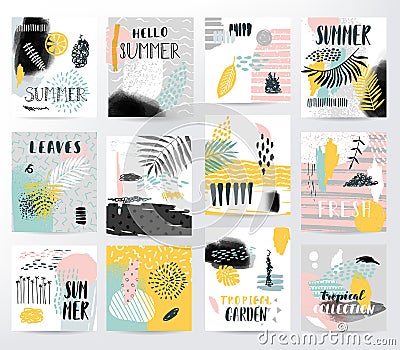 Abstract vector tropical set Vector Illustration