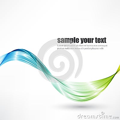 Abstract vector wave background, blue and green waved lines for design brochure, website. Vector Illustration