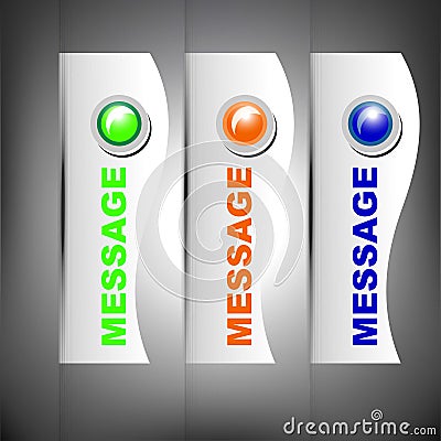 Abstract vector white and color message Labels Vector Illustration