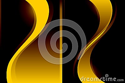 Abstract vector yellow brown wavy shaded background Vector Illustration