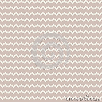 Abstract vector zig zag seamless pattern on the pale brown background. Ornament in pastel colors. Vector Illustration