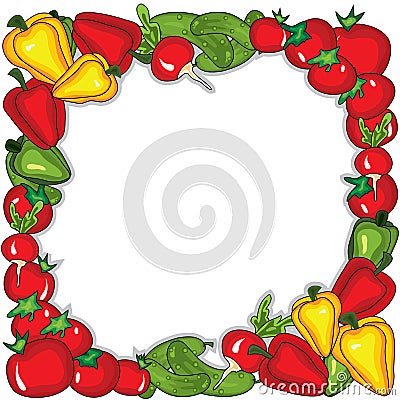 Abstract vegetables frame Vector Illustration